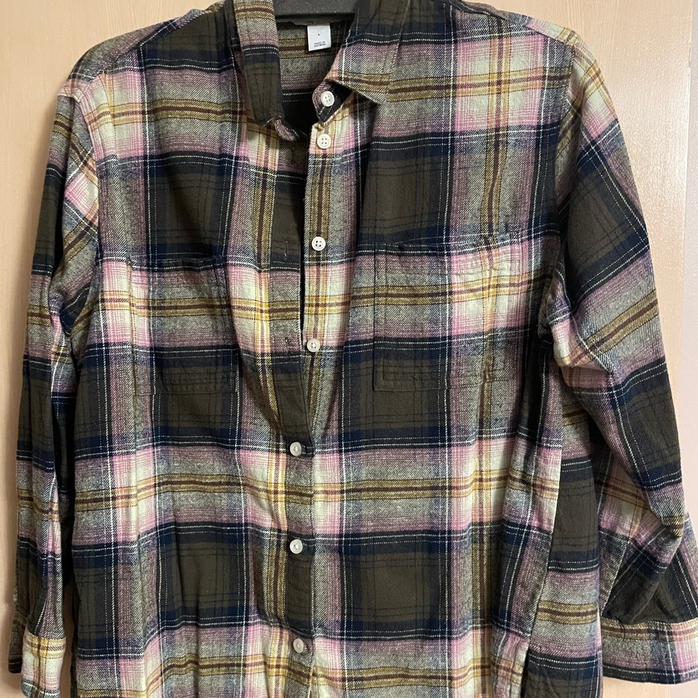 Old Navy Soft Boyfriend Flannel Shirt Size Large